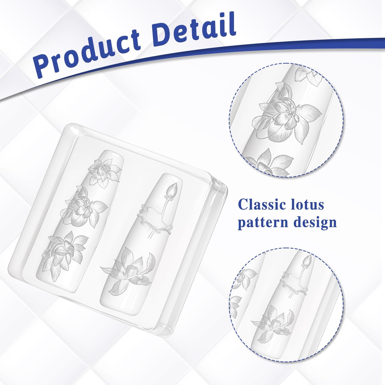Stampi in Silicone Fiori 3D per Nail Art – Stampo Floreale per Resina Epoxy, Fiore di Loto, Decorazioni Unghie in Gel 3D incisione, Stencil per Unghie in Silicone, Accessori per Manicure e Fai-da-te