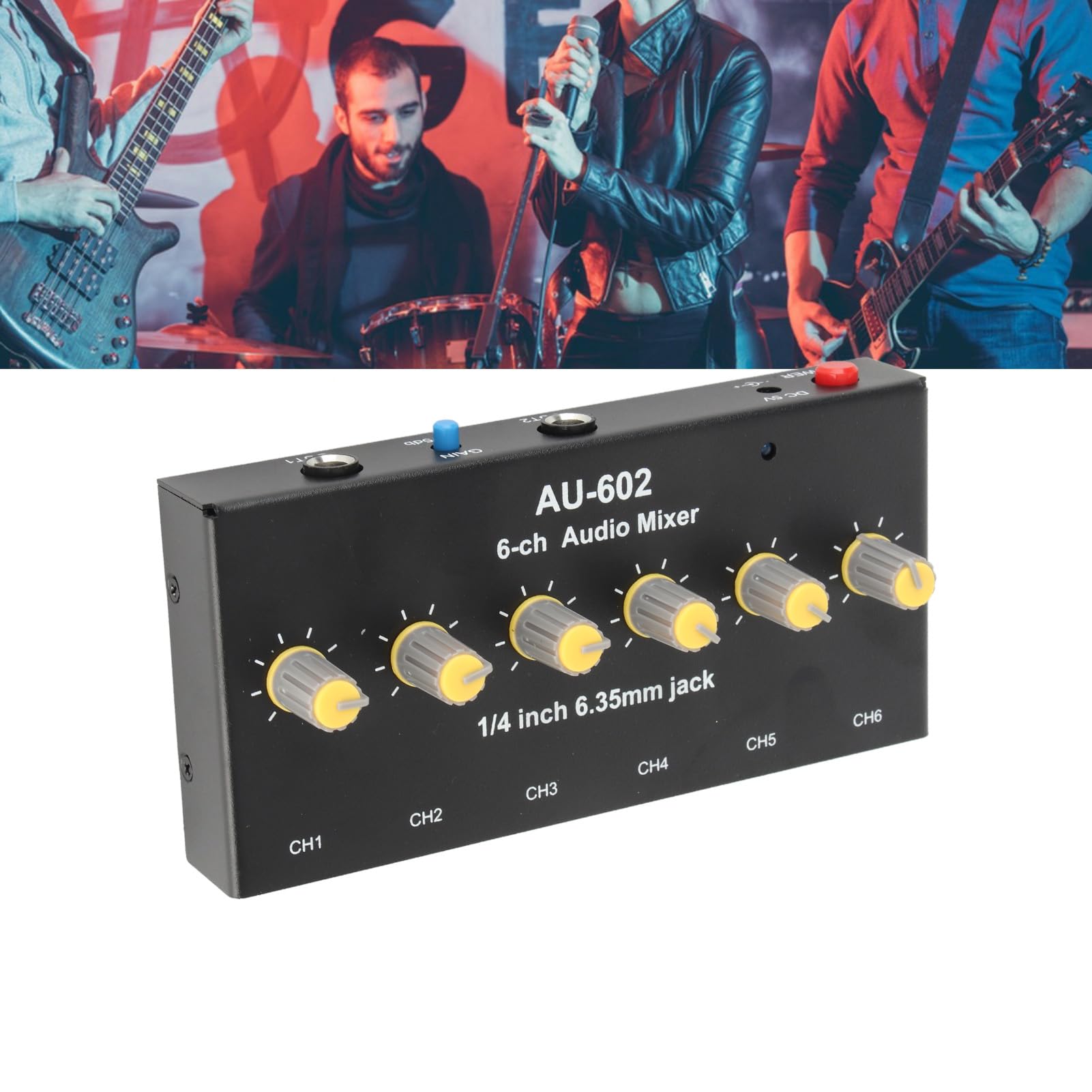 Mixer di linea stereo, controllo del volume senza distorsioni Mini mixer a 3 canali stereo Segnale stabile per barra piccola per chitarra con microfono Video e dintorni