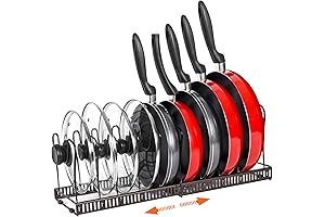 ROOHUA Adjustable Pot and Pan Organizer for Cabinet