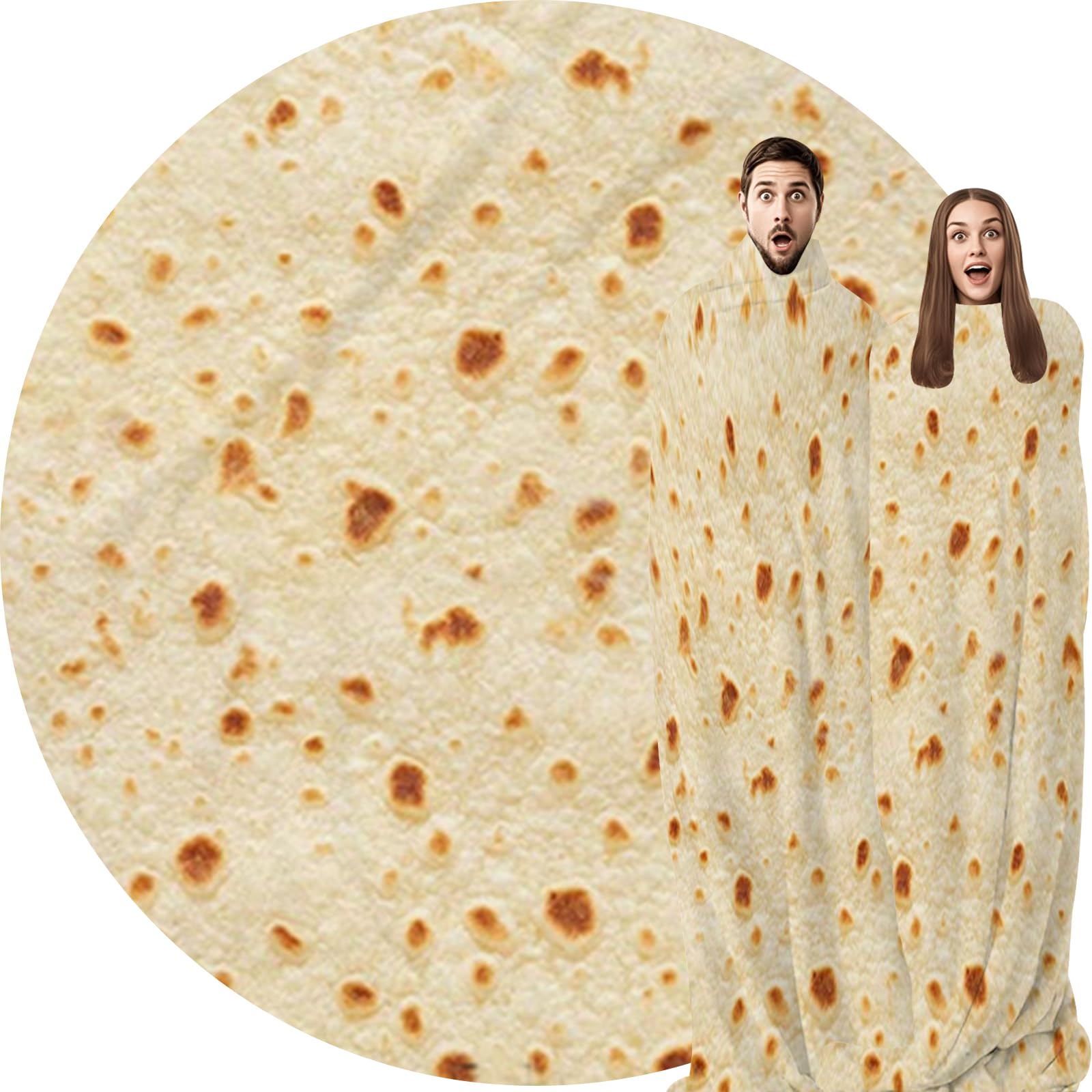 Abaysto Burrito Tortilla Blanket - Funny Realistic Food Flannel Throw Blanket for Adults & Kids Gifts for Crib, Sofa, Outdoors 200cm(79")