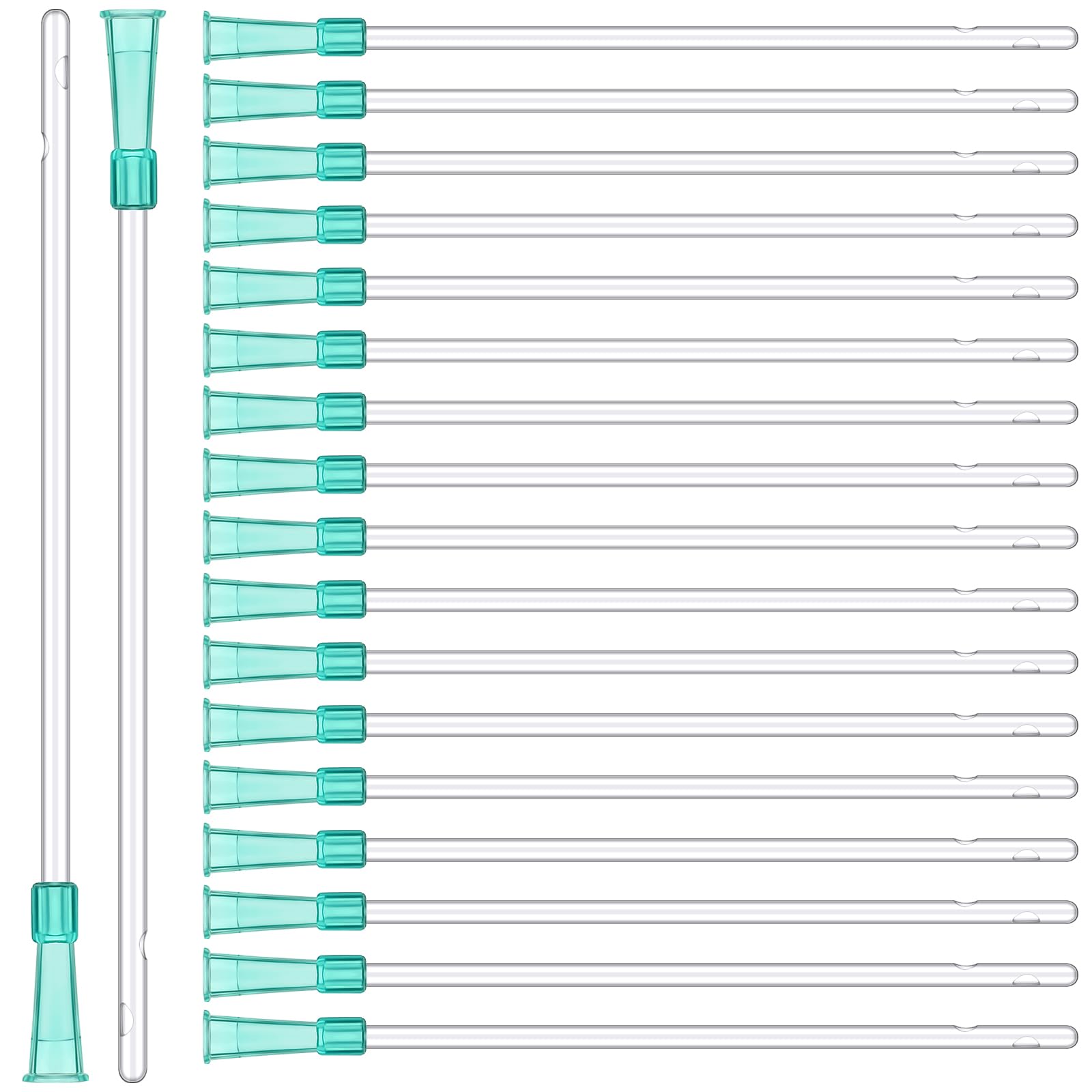 Photo 1 of TrelaCo Long PVC Replacement Tubings Supplies Tubes Kit Disposable Cleaning Nozzle Clear Replacements Tube Hose Smooth Insert Catheters with Flexible Rounded End for Women Men(50 Pieces,14fr)