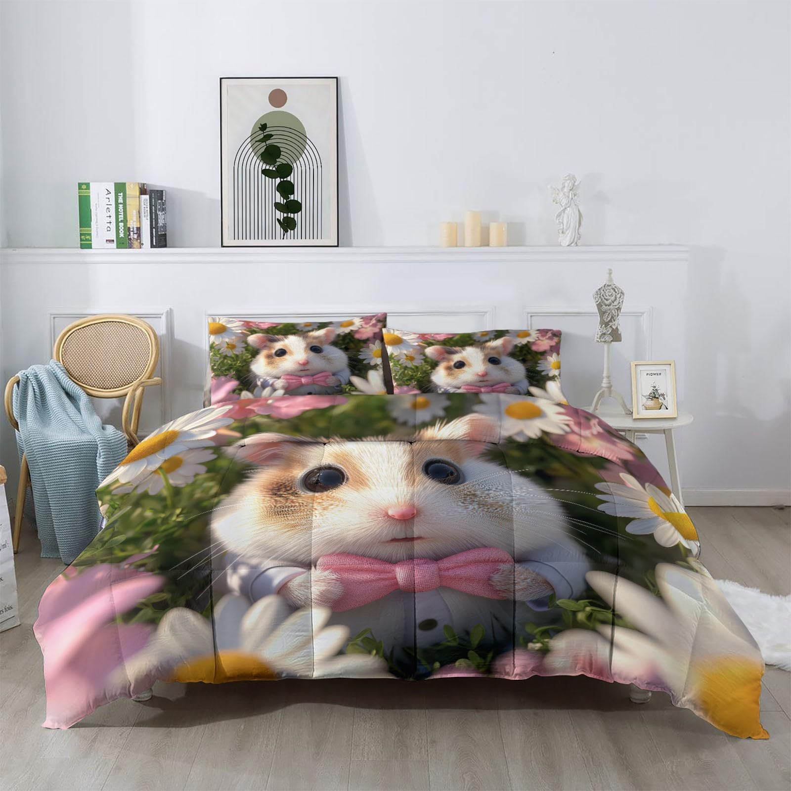 Couette 140x200 cm ultra douce et lavable en machine avec 2 taies