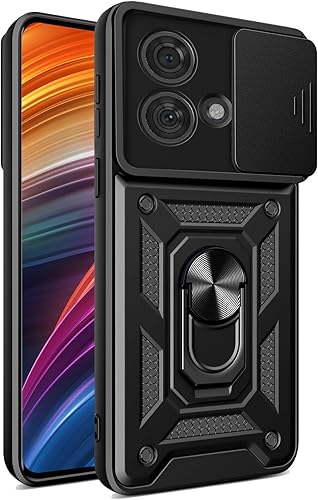Ysnzaq Armor - Funda para Motorola Edge 40 Neo de 6.55", protección a prueba de golpes Ventana de empuje de lente Funda con soporte magnético para