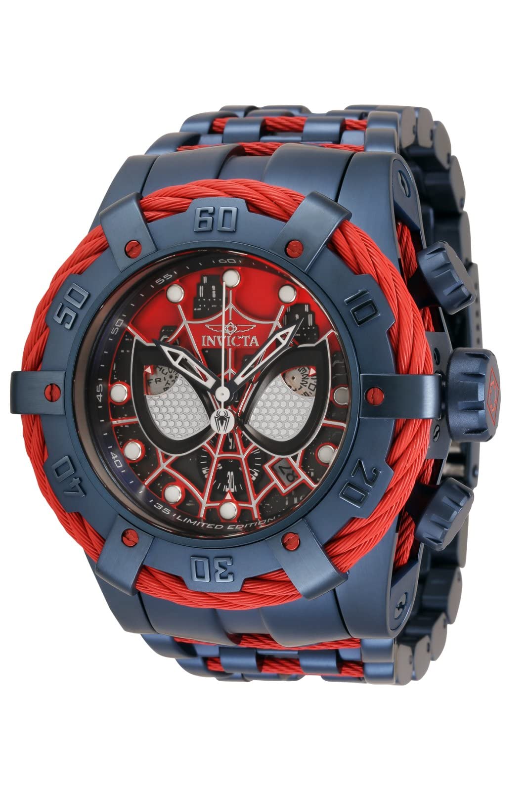 Invicta Marvel Men's 53mm Grand Bolt Zeus Limited Ed Spiderman Quartz Chronograph Bracelet Watch (35