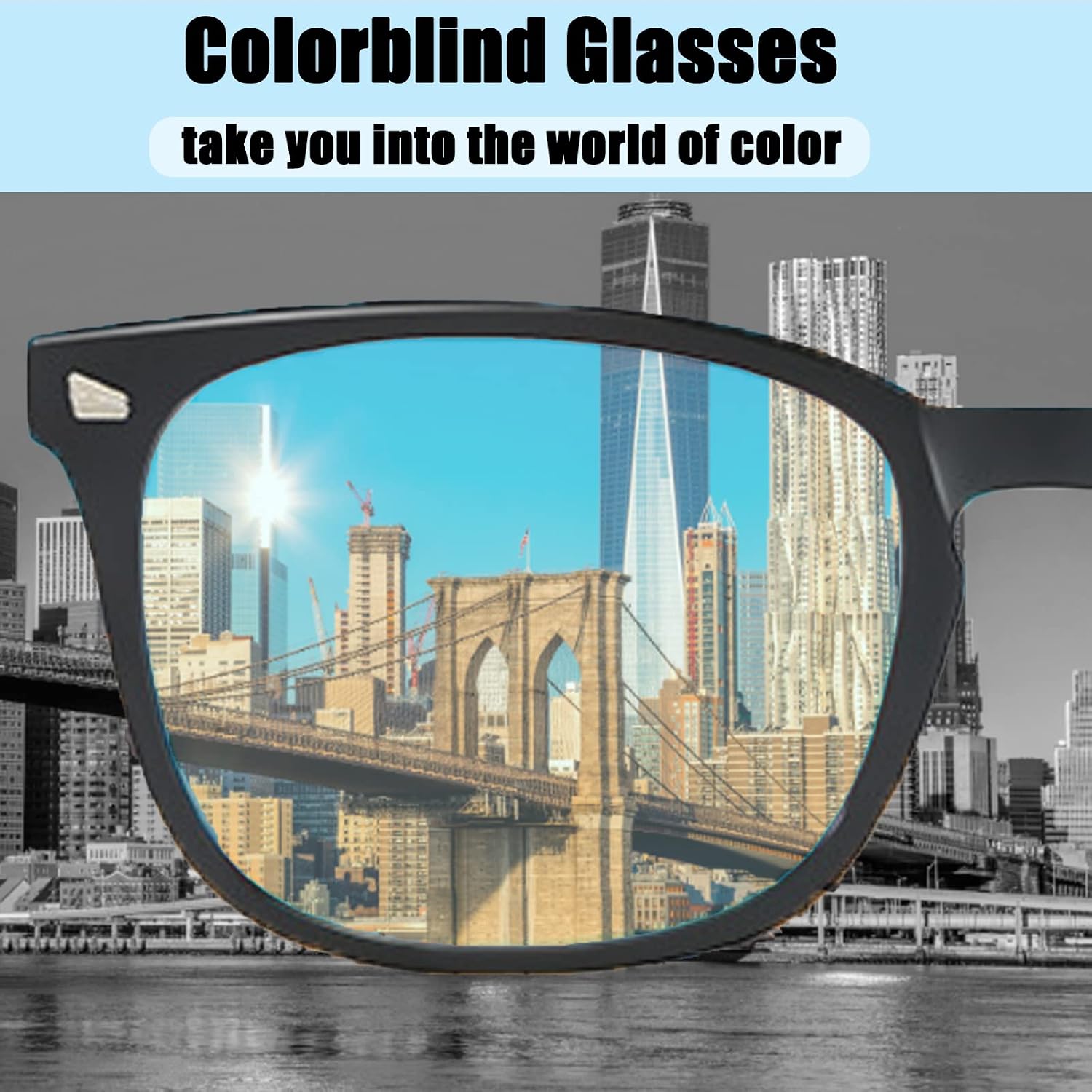 Color Blind Glasses for Men/Women, Premium High Contrast Colorblind Glasses, Red Green Color BlindGlasses for Outdoor and Indoor