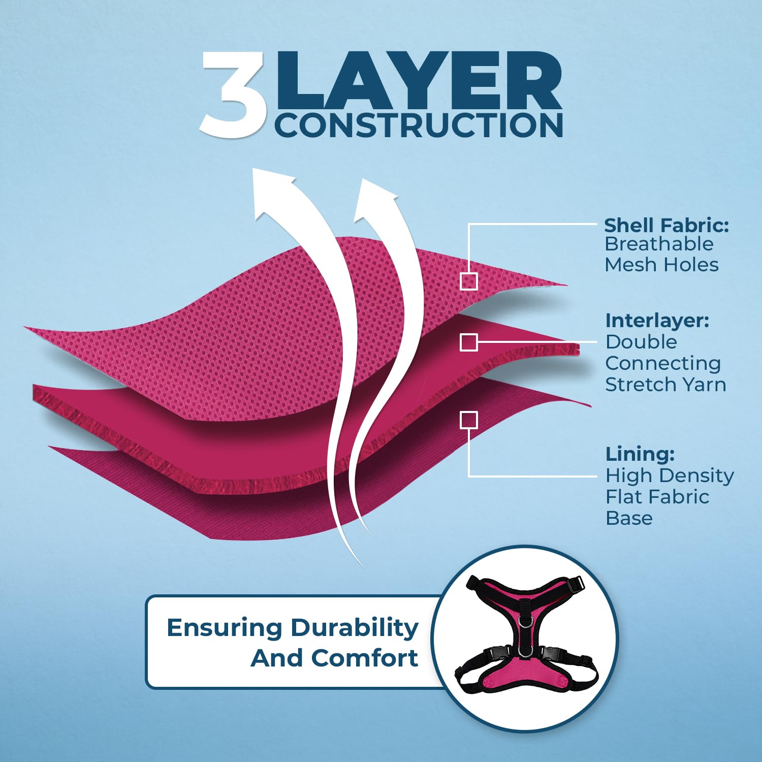 Voyager Step-in Lock Adjustable Cat Harness w. Cat Leash Combo Set with Neoprene Handle 5ft - Supports Small, Medium and Large Breed Cats by Best Pet Supplies - Fuchsia/Black Trim, XXXS - 4