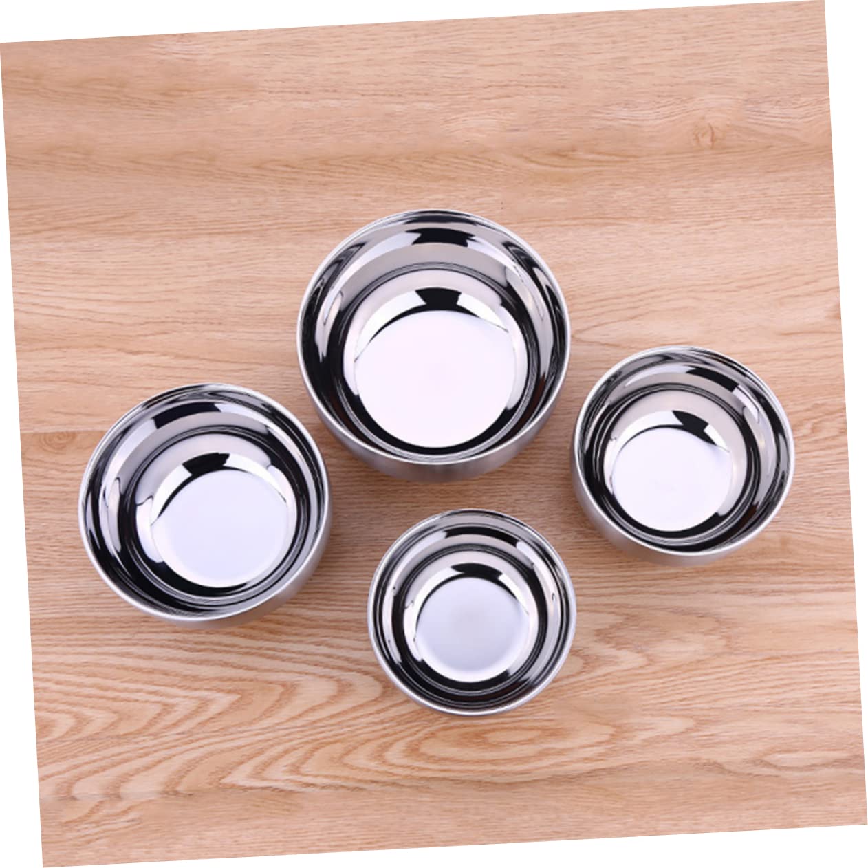 ABOOFAN Lot De 3 Bols À Soupe En Acier Inoxydable De 14 Cm Double Couche D'isolation Bol À Riz Bol De Service Alimentaire Incassable Argenté