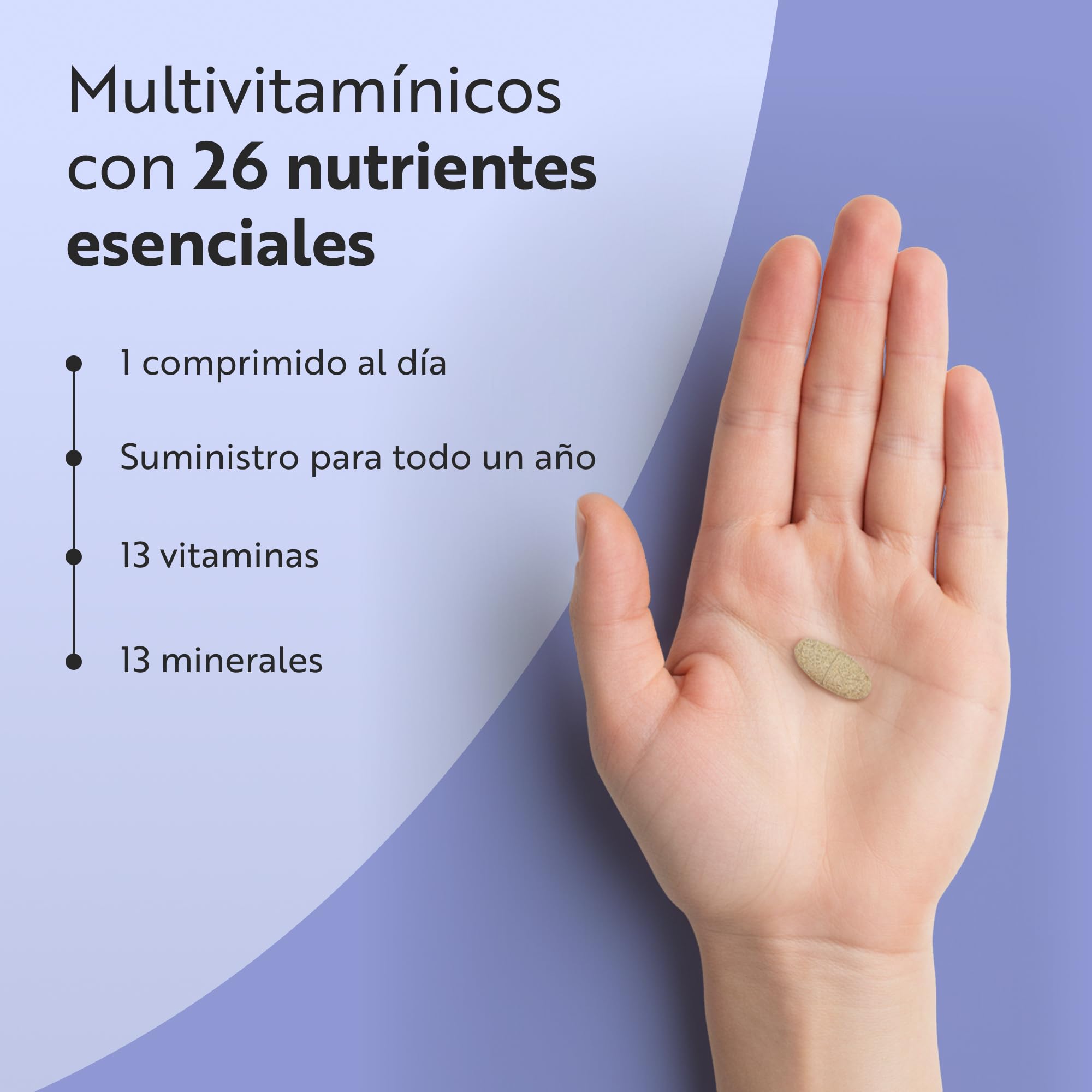 Nutravita Multivitaminas Mujer y Homre - 365 Comprimidos Veganos - Complejo Vitaminico de 26 Activos Esenciales - Vitamina C, D3, A, B12, E y Minerales - Vitaminas para el Cansancio - Multivitamínico