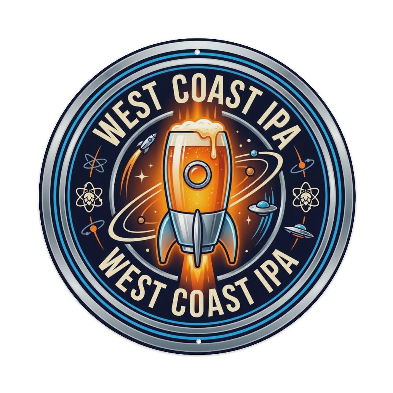 West Coast IPA Heritage Craft Beer Pub Brewery Stein Metal Tin Sign