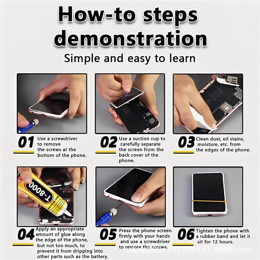 Colla Schermo Cellulare, 2 Pezzi, Adesivo Liquido Trasparente ad Asciugatura Rapida per Riparazione Display Smartphone, Ceramica, Plastica, Ideale per Fai da Te e Urgenti Riparazioni Domestiche