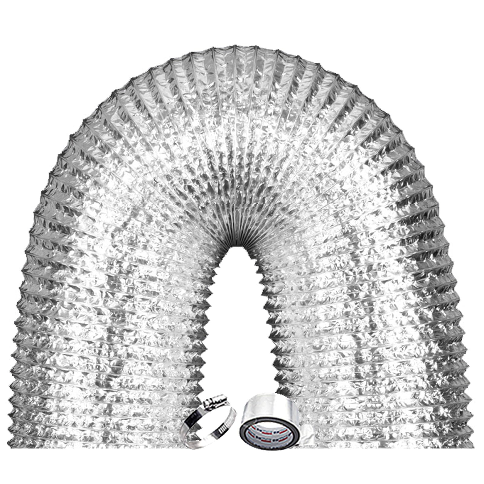 Conducto de ventilación flexible, Conducto De Ventilación Aluminio for Campana Secadora HVAC 80-300mm 2-5m(5m,150mm)