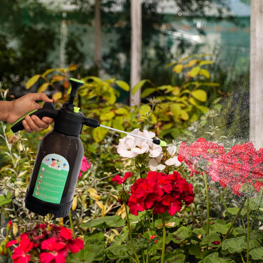 TrustBasket Pulvérisateur à pression de qualité supérieure de 2 litres (noir) | Flacon pulvérisateur à pompe à eau pour jardinage | Flacons pulvérisateurs pour le jardinage