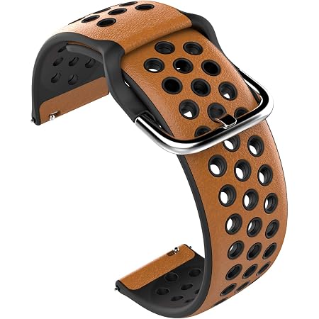 Gear S3 Bands, Frontier Classic Sport Bands 22mm Leather Women Men,  Breathable Quick Release Replacement TPU Strap Compatible Samsung Galaxy Watch  46mm, Galaxy Watch 3 45mm, Brown : Cell Phones \u0026 Accessories
