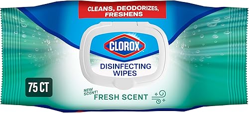 Clorox Toallitas Desinfectantes, Toallitas de Limpieza Paquete Flex, Aroma Fresco, 75 Unidades (El Paquete Puede Variar)