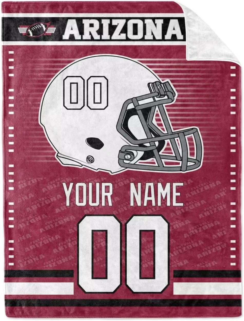 Arizona Throw Blanket for Men Women Boy Personalized Gifts Custom Name and Number - Image 2