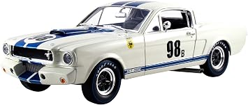 1965 Ford Mustang Shelby GT350R #98B Terlingua Racing Team White with Blue Stripes 1/18 Diecast Model Car by Shelby Collectibles SC170