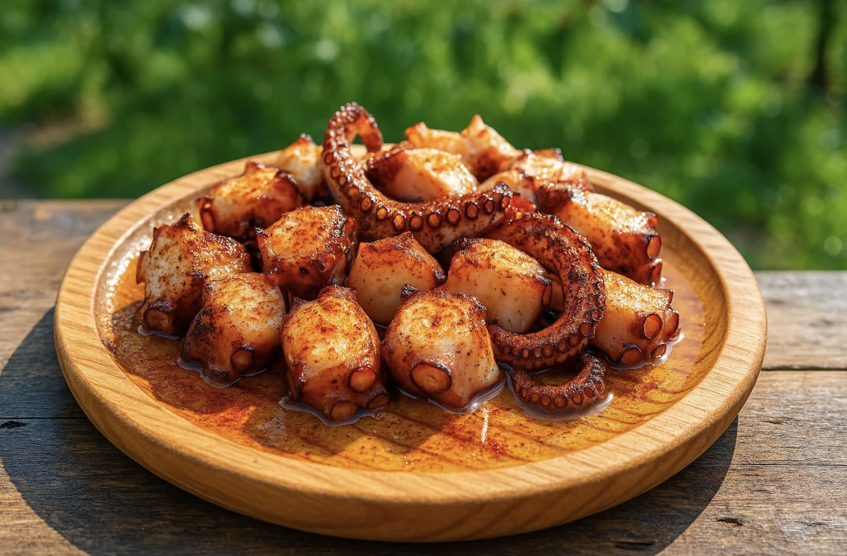 Holzteller Rund Set 12 Stück Ø 12 cm - Kleine Holzplatte aus Kiefernholz - Pizzabrett, Servierplatte, Fleischteller und Pizzateller Holz für Tapas, Oktopus und Meeresfrüchte
