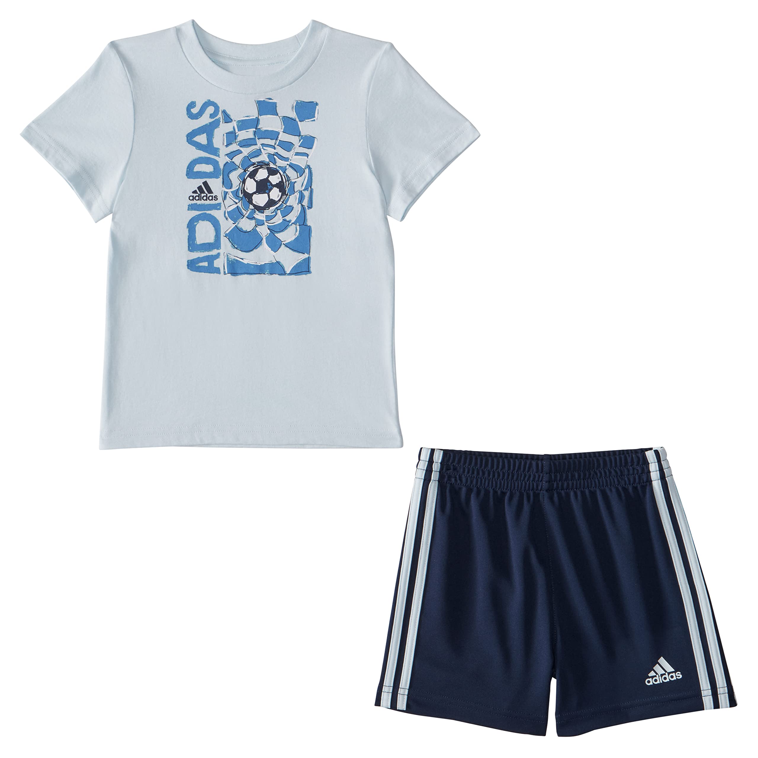 adidas baby-boys 2-piece Cotton Graphic Tee & Short Set