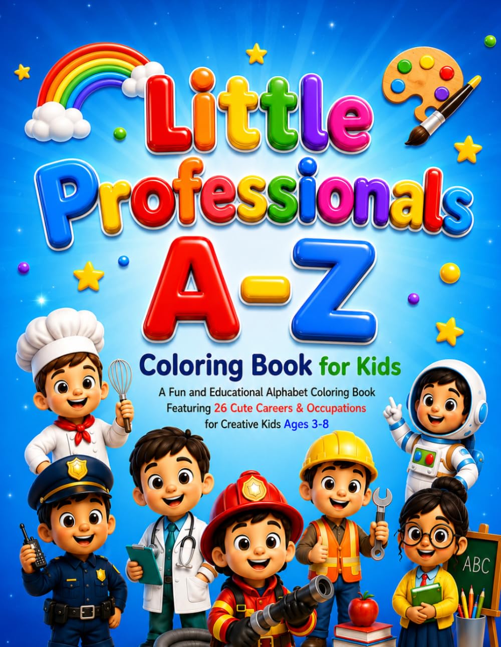 A to Z Little Professionals Coloring Book: Fun and Educational Career Coloring Book for Kids