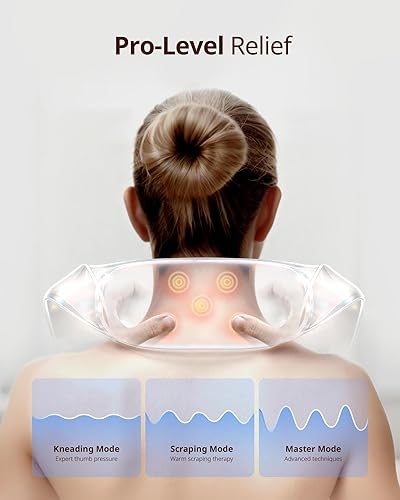 Miniatura 4 de Masajeador Shiatsu inalámbrico de cuello y espalda con calor, 10 minutos x 12 usos, 3 modos de masaje y 2 niveles de intensidad, tejido profundo 3D