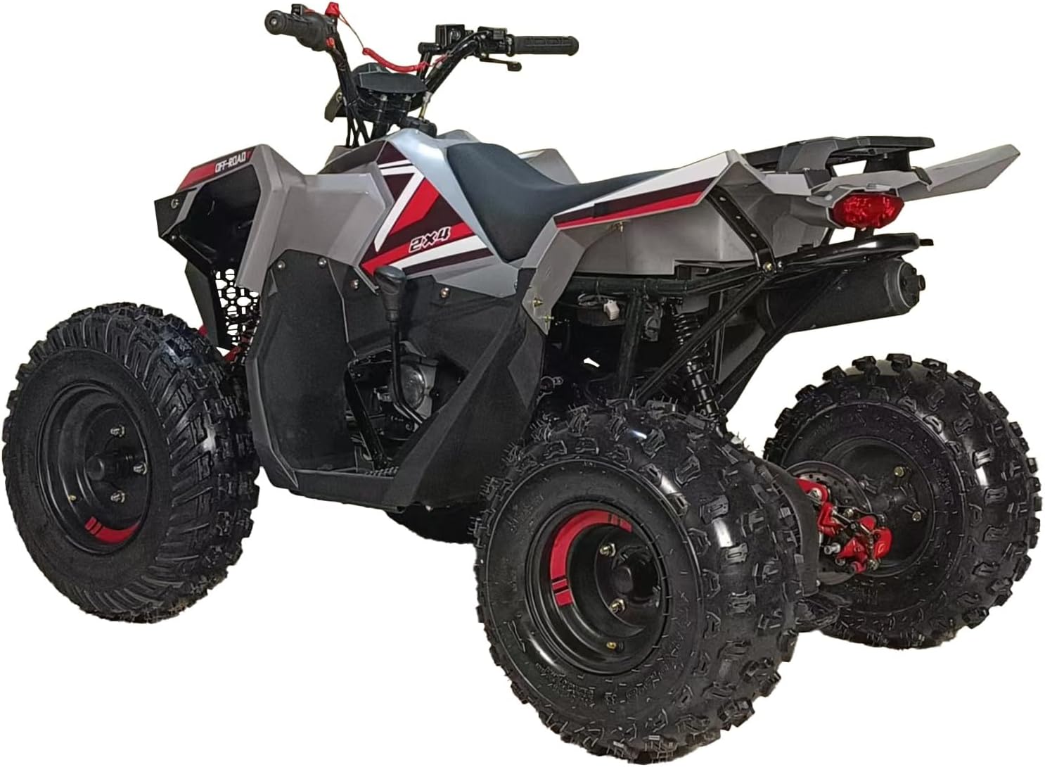 HHH Sporty #CT-125E ATV 125cc ATVs for Youth & Adults Four Wheeler Utility Gas Power Sports Quad with Reverse Led Lights Big Tires 18/19 inches (Red)