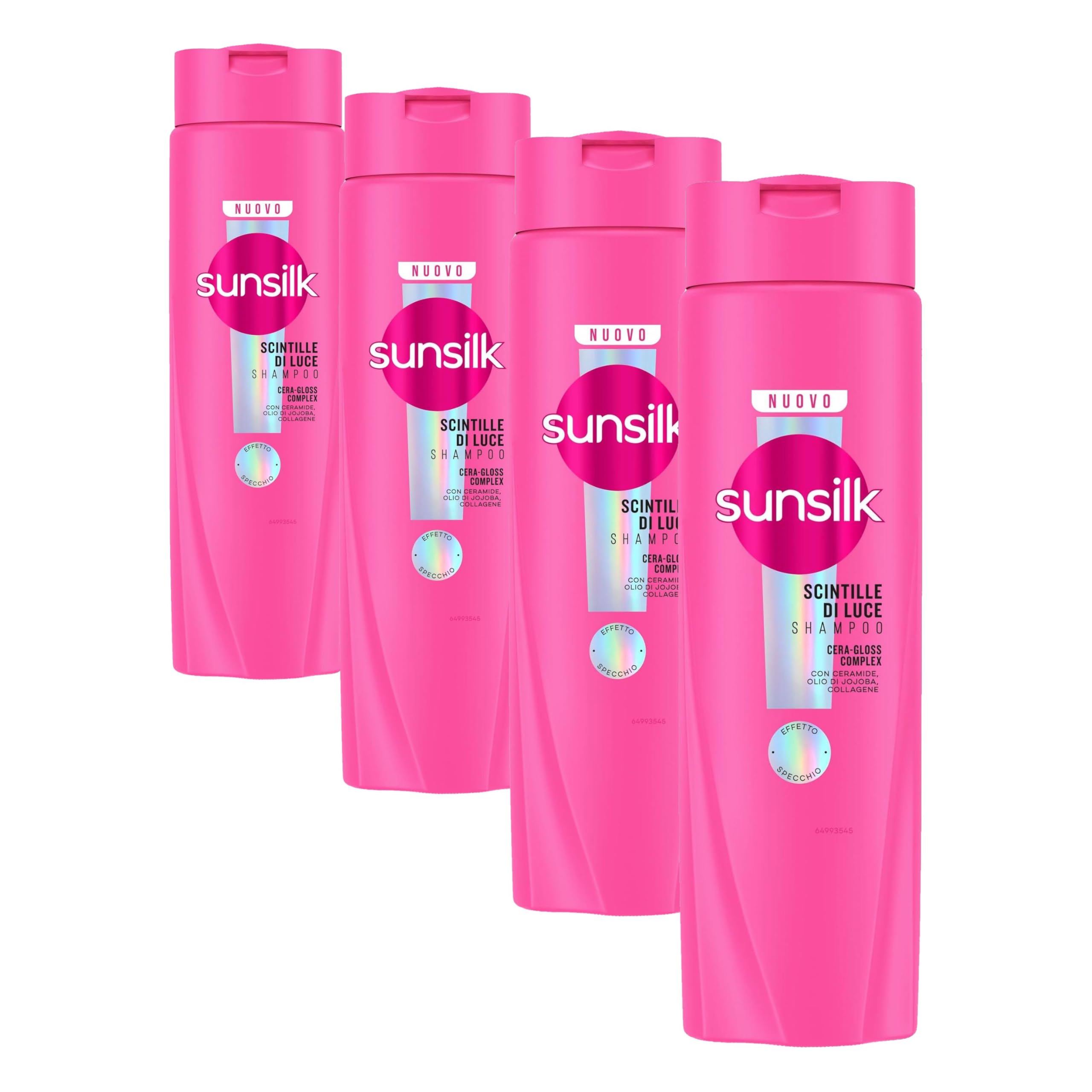 Sunsilk, Shampoo Scintille di Luce, Shampoo Idratante e Districante, Dona Lucentezza al Capello, Formula Arricchita con Cera-Gloss Complex con Ceramide, Olio di Jojoba e Collagene, 250 ml