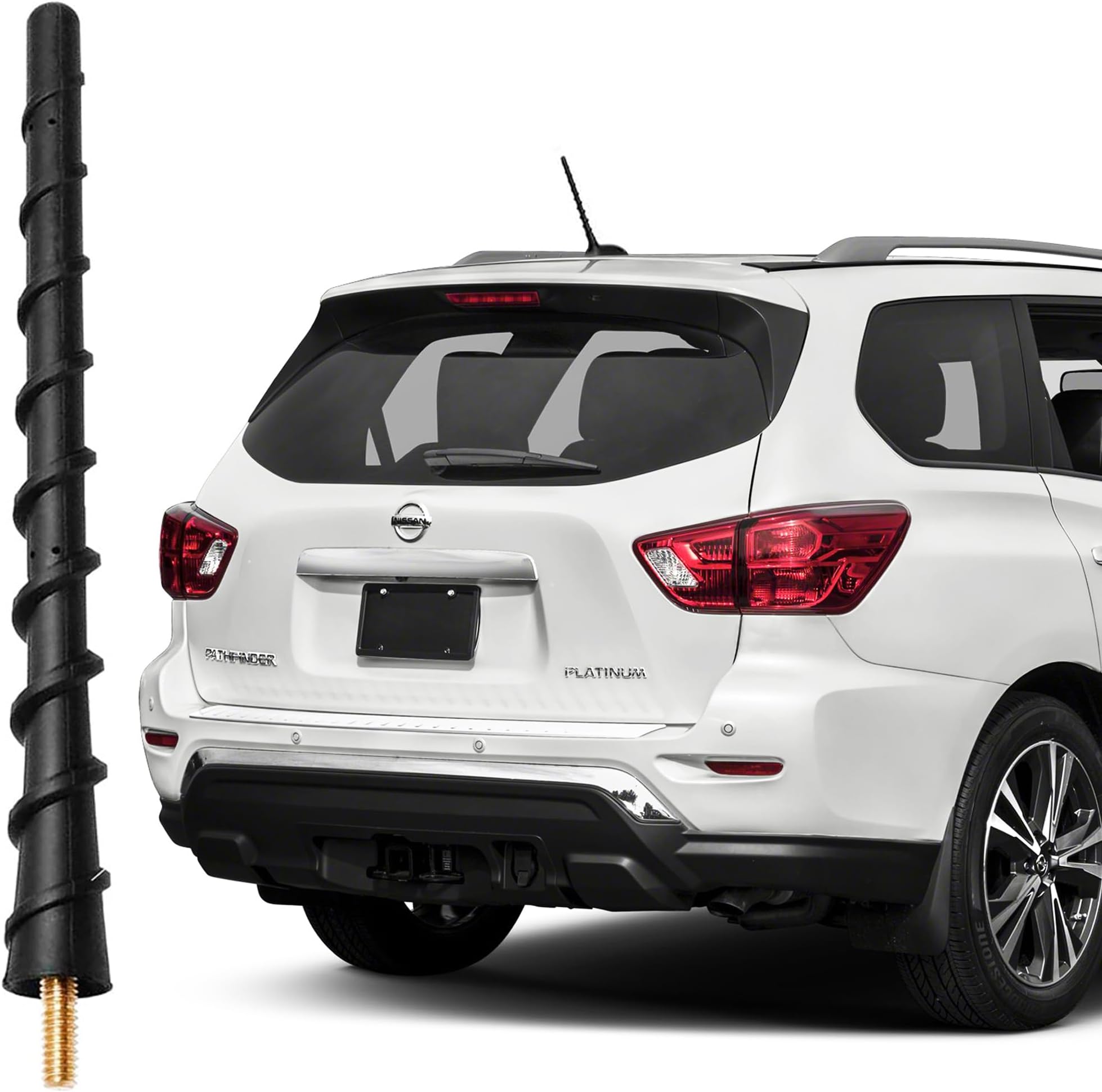 KSaAuto Antenna for Nissan Pathfinder Rogue Cube 350Z Murano Leaf Navara Versa Sedan Note Sentra Juke Frontier Kicks Altima, 7 Inch Short Nissan Car Antenna Replacement Mast Screw