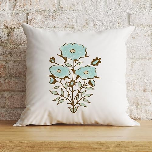 Miniatura 8 de Throw Pillow Cover Red Flower Cushion Cover Chinoiserie 18x18in Decorative Pillow Home Cotton Linen Elegant Pillowcase for Sofa Couch Bedroom Living