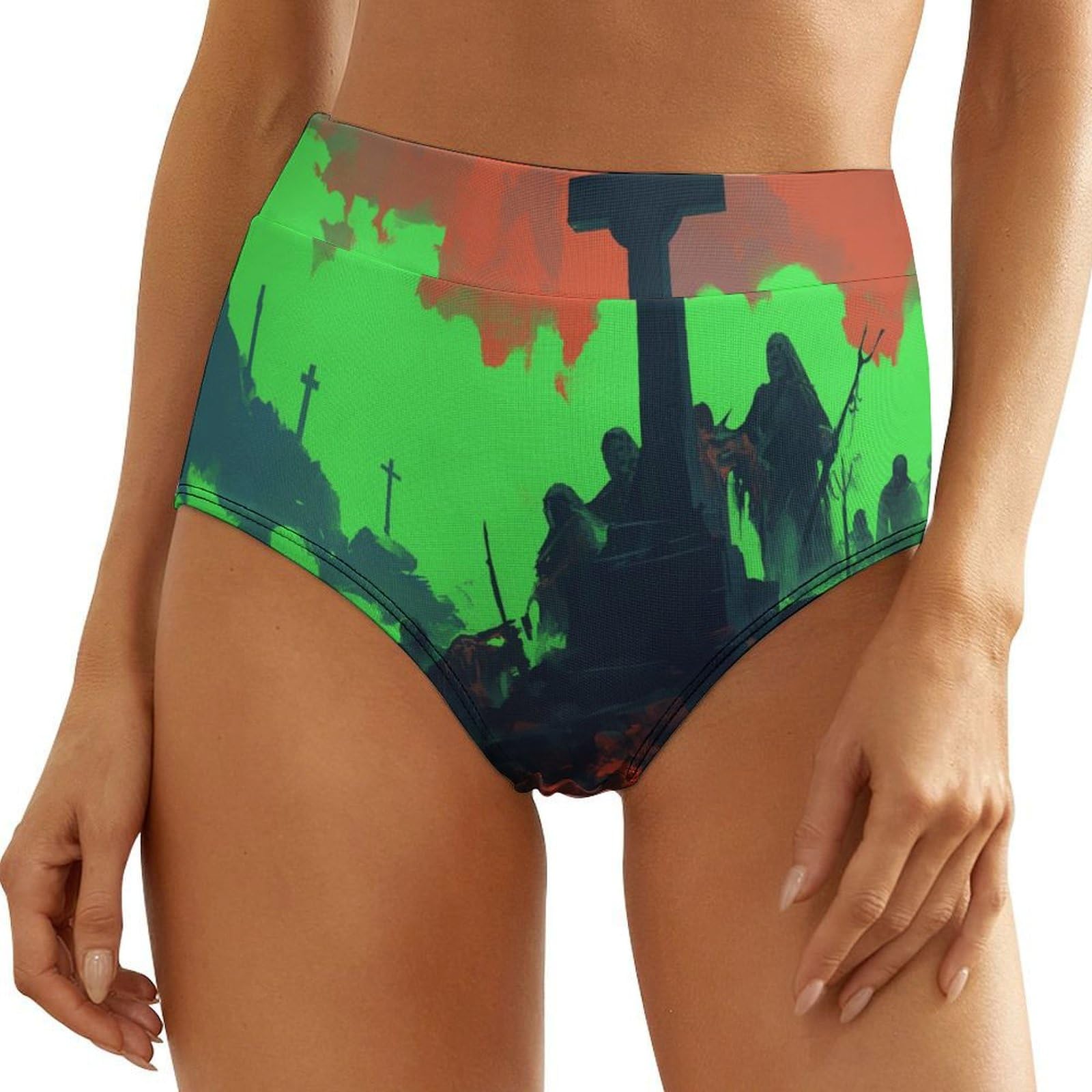 MQSSYOA Women Brief Panties Bone And Skull Halloween Underwear Bikinis Undies For Woman