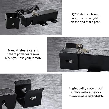 TOPENS ET24 Automatic Electric Gate Lock for DC 24V Swing Gate Opener Gate Operator System Device Safe Security Gate Lock