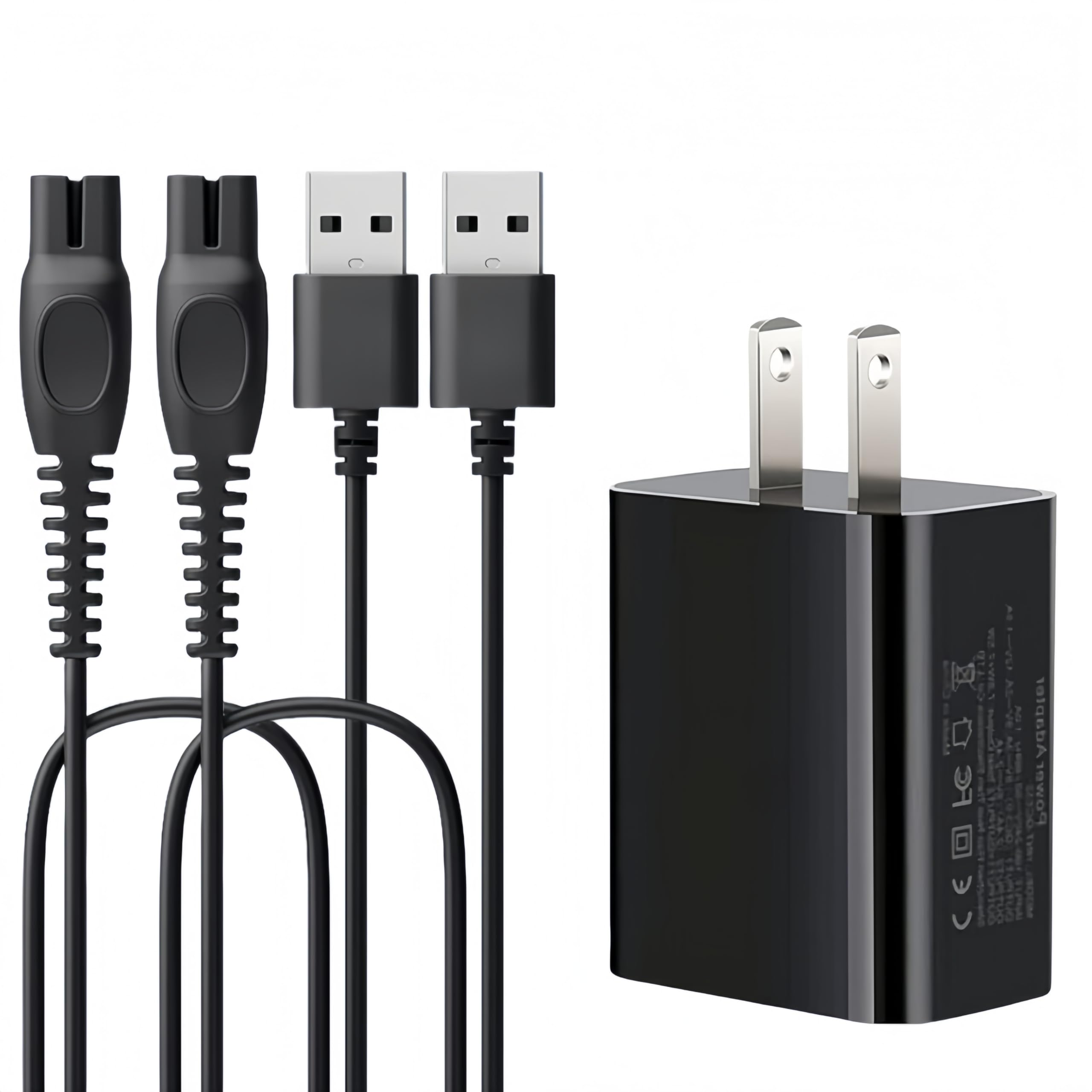 Qjin 5V USB Charger for Philips Norelco OneBlade QP1424 QP1924 QP2724 QP2834 QP4530, Shaver X9000 HS7980 S7887 S5880 S3242 & Multigroom MG9520 MG7910 MG5910 MG3939 Trimmer