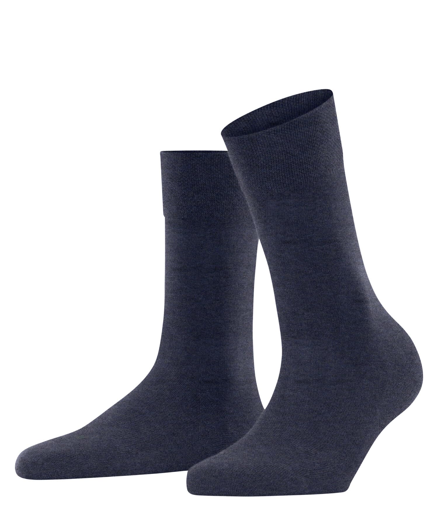FALKE Women's Sensitive London W So Cotton With Soft Tops 1 Pair Socks, Blue Dark Melange 6688, 2.5-5