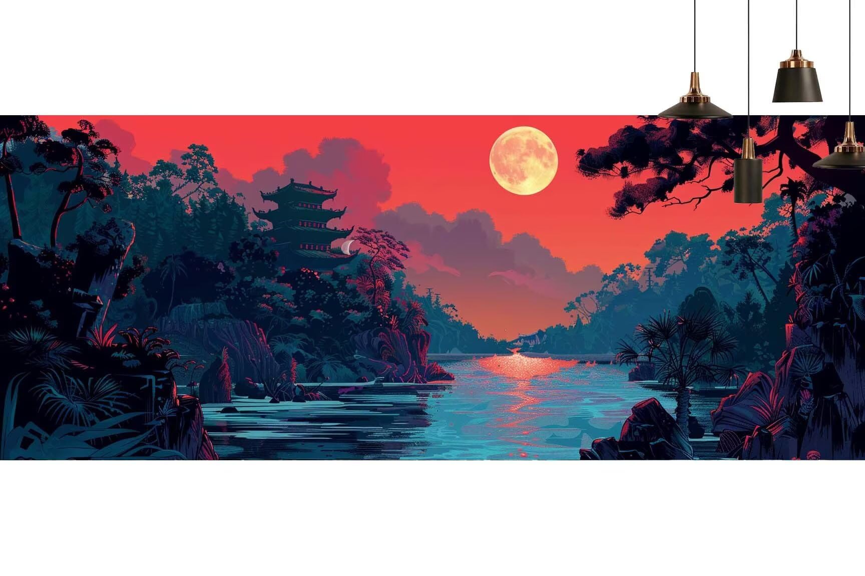 Japon Diamond Painting Forêt Diamond Painting Enfant Broderie Kit Complet, 5D Peinture Diamant Point de Croix Cristal Artisanat,DIY Tableau Strass Diamant Canevas Débutant Kit, Gifts 50x100cm M703