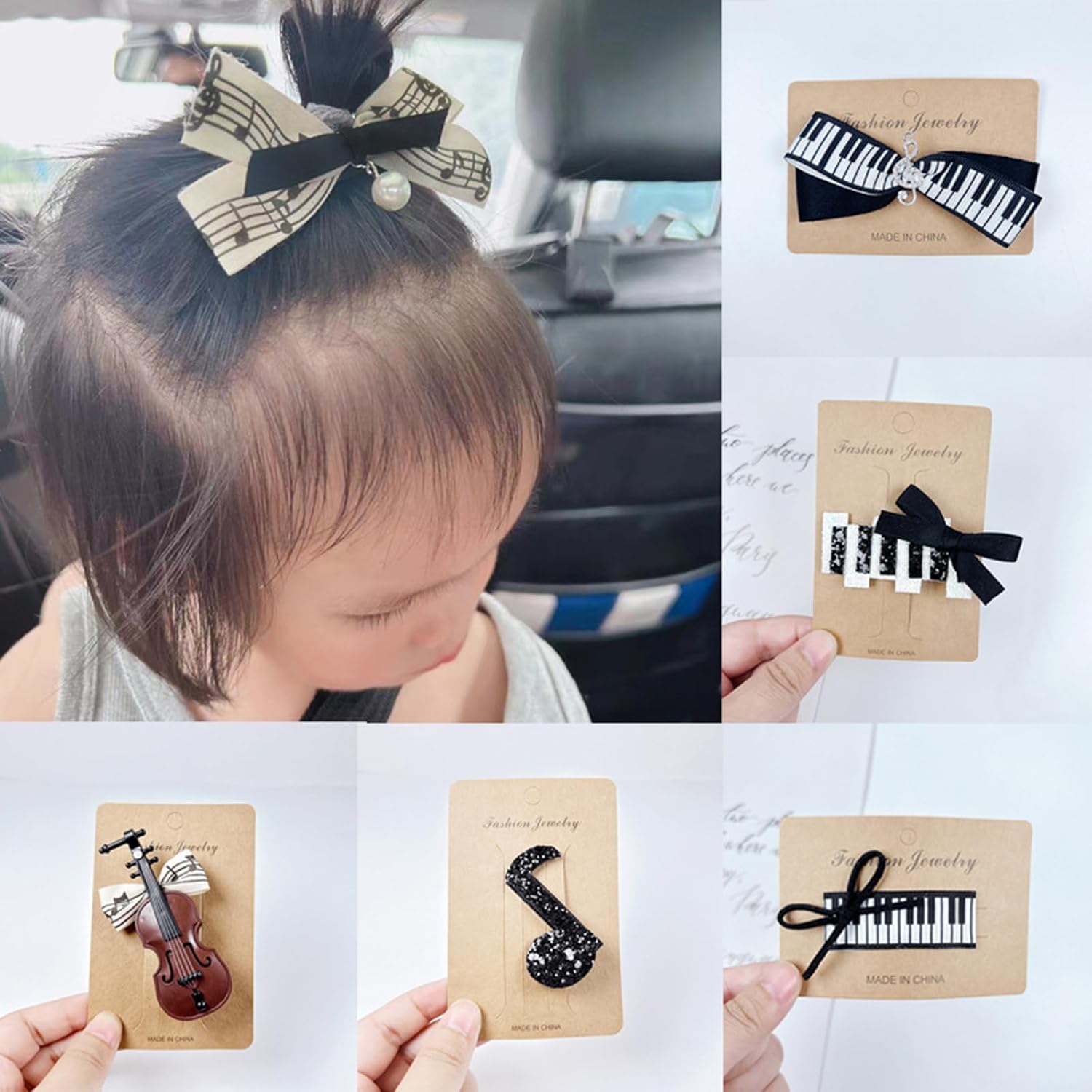 Violin & Music Note Hair Clips for Girls, Cute Musical Theme Hairpins, Barrettes for Toddler, Infant Headband Accessories for Dance Recital, Birthday Gifts image 5