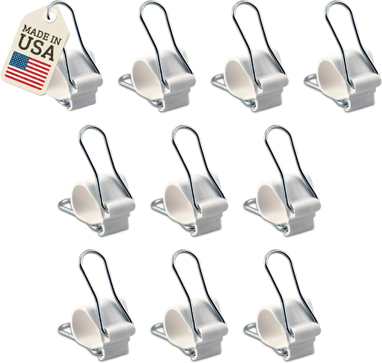 Reusable Greenhouse Clips Made in USA – Orchid Clips, Plant Support Clips & Cord Clips – Heavy-Duty, Weather-Resistant & Durable – Secure Stems, Vines, Wires, Cables, Tomato Plants – Indoor & Outdoor