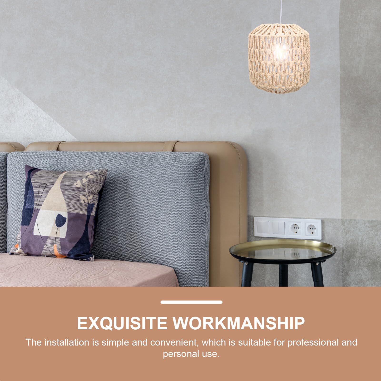 Holibanna Lot De 4 Abat-jours Tissés En Rotin Pour Lampe Suspendue, 2 Pièces X 4