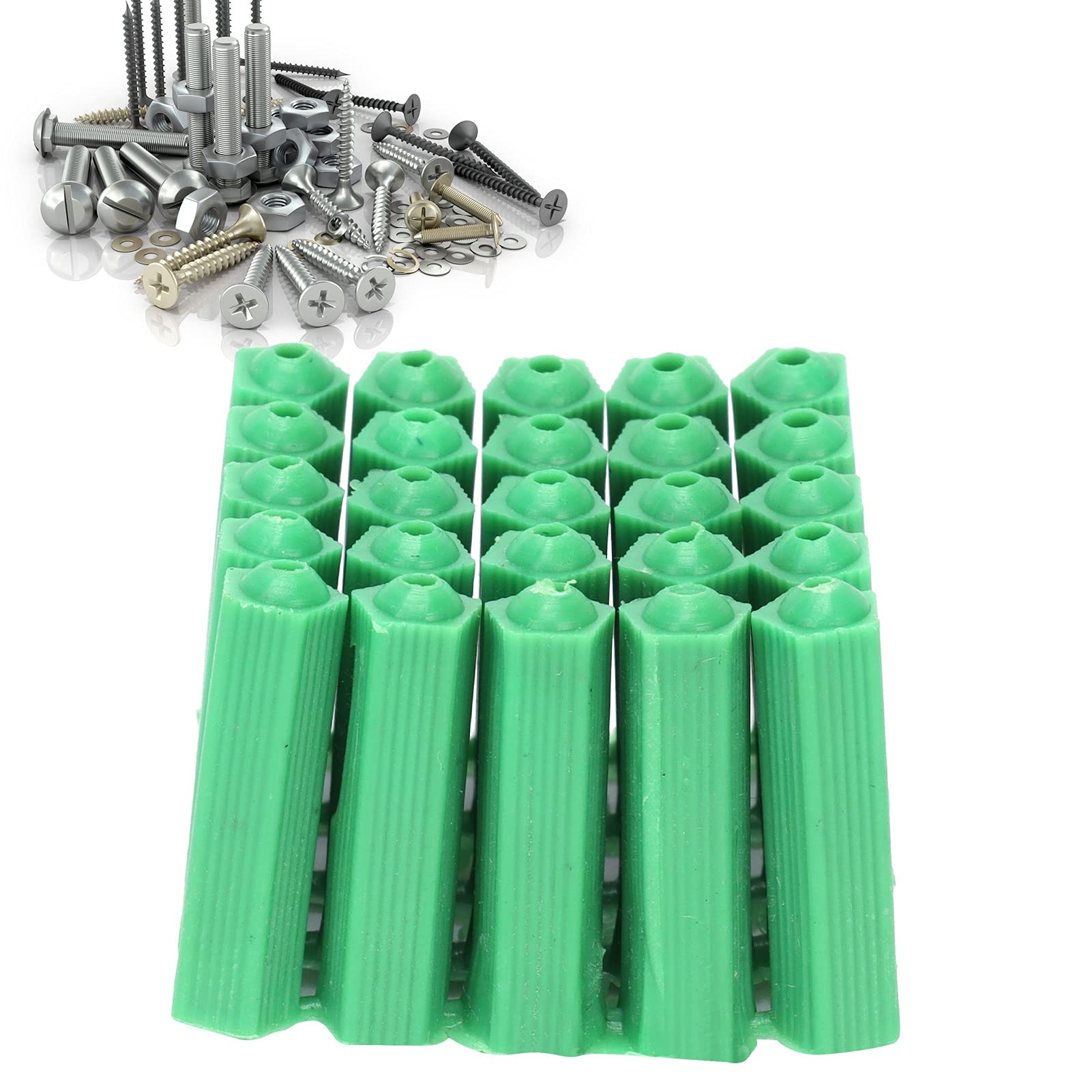 200PCS M6 Expansion Pipe, Wall Plug Fixing Expansion Tube Green Anchoring Sleeve Tube Expansion Screw Expansion Tube for Home