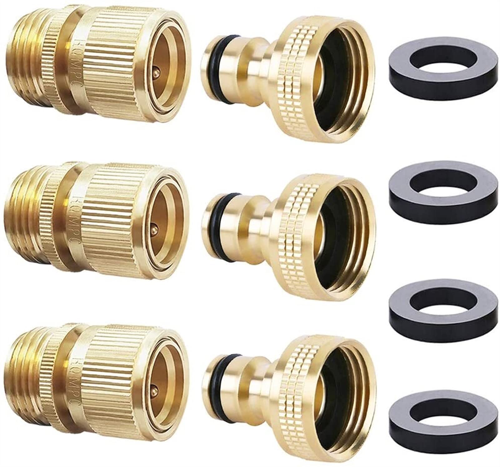 Manguera de jardín Conecte rápido Conector sólido Conector rápido Manguito de jardín Conectores de Manguera de Agua 3/4 Pulgadas GHT (Color : EU 1Set)