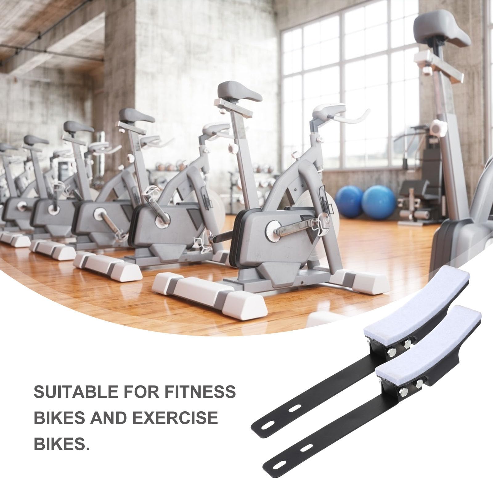 DOITOOL Fitnessbike Bremsbeläge 2 Stück Geräuschgedämpfte Filzbremsklötze für Heimtrainer mit Rutschfester Beschichtung für Indoor Cycling