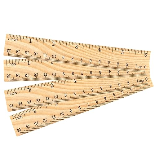 Miniatura 5 de 144 reglas de madera de 6 pulgadas, 5.9 in, 2 escalas de madera precisa, herramienta de medición de madera de doble cara para estudiantes,