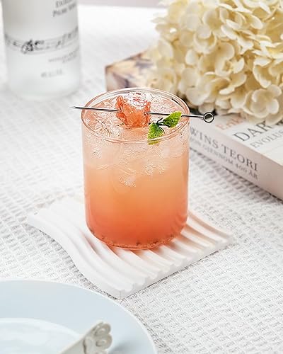 Miniatura 3 de BaveL Juego de 4 vasos altos finos de cóctel con tapa, vasos altos para agua, jugo, leche, cócteles, cerveza y más, cristalería de bar elegante,