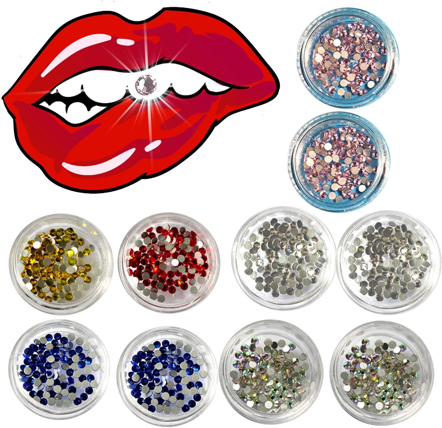 Tooth gems 900 Pcs Tooth gem kit DIY Teeth gems Tooth gems Starter kit and DIY Tooth gems After Teeth whitening
