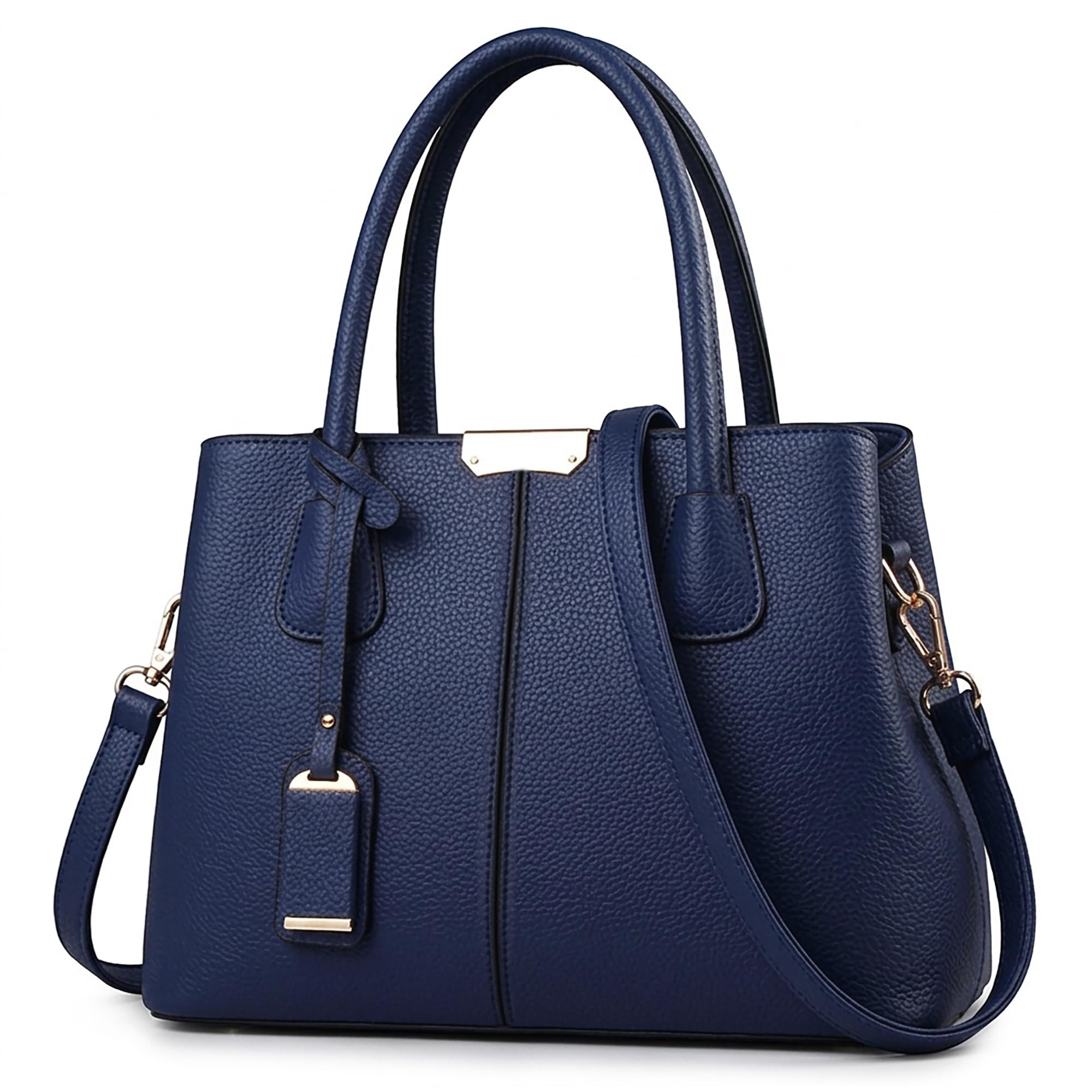 Bolso Mujer Grande de Piel PU con Colgante, Bolso de Mano Elegante