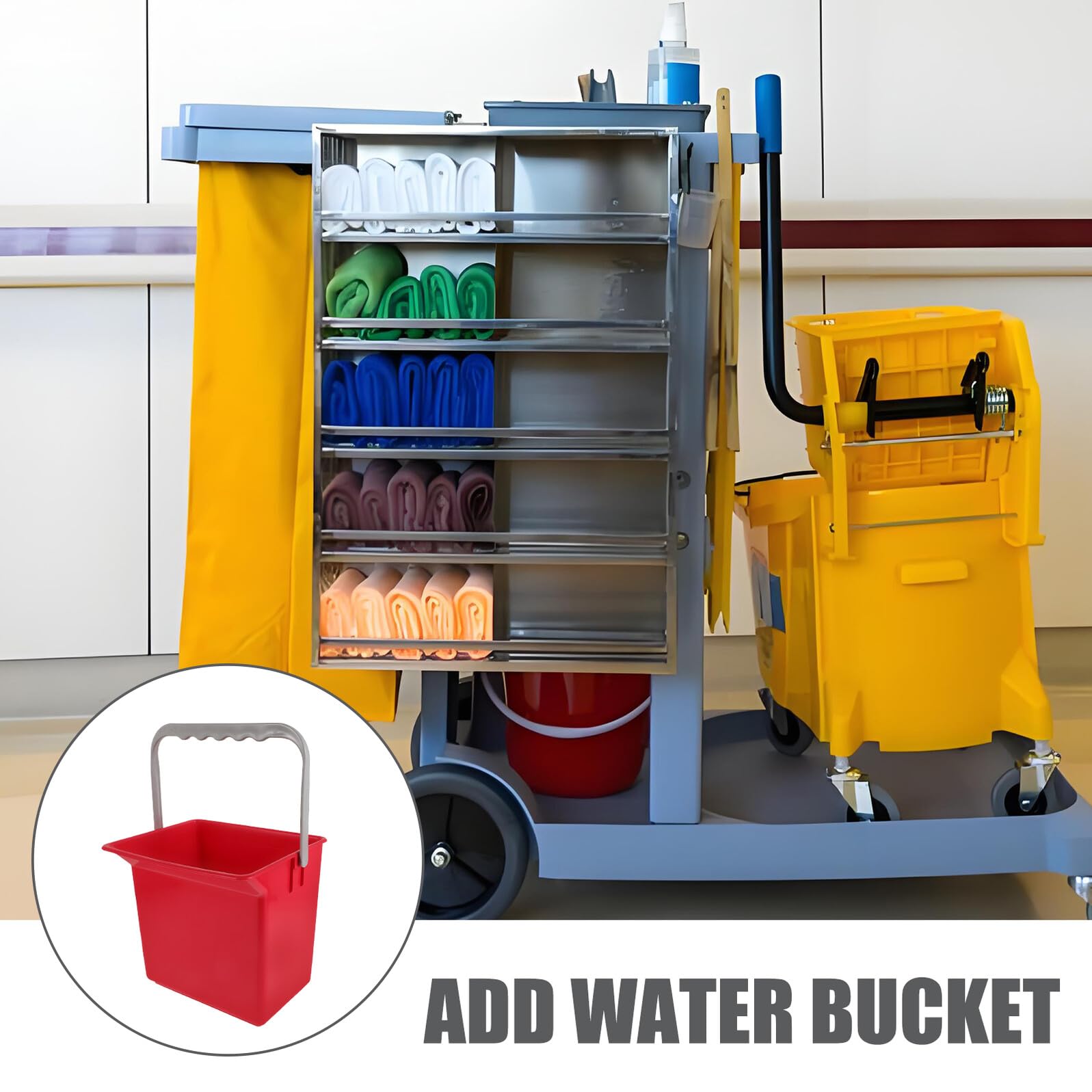 Secchio Capacità Grande in Plastica con Manico Comodo Rettangolare Uso Versatile per Pulizie Domestiche per Casa e Auto