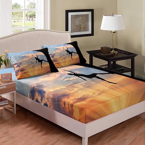 Erosebridal Juego de sábanas de escalada en roca, tamaño Queen, juego de ropa de cama de deporte extremo para niños y adolescentes, sábana bajera de