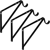 Vista 4 de Estante de armario resistente y soporte para barra, negro, paquete de 3