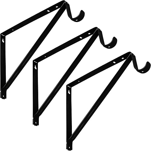 Miniatura 4 de Estante de armario resistente y soporte para barra, negro, paquete de 3