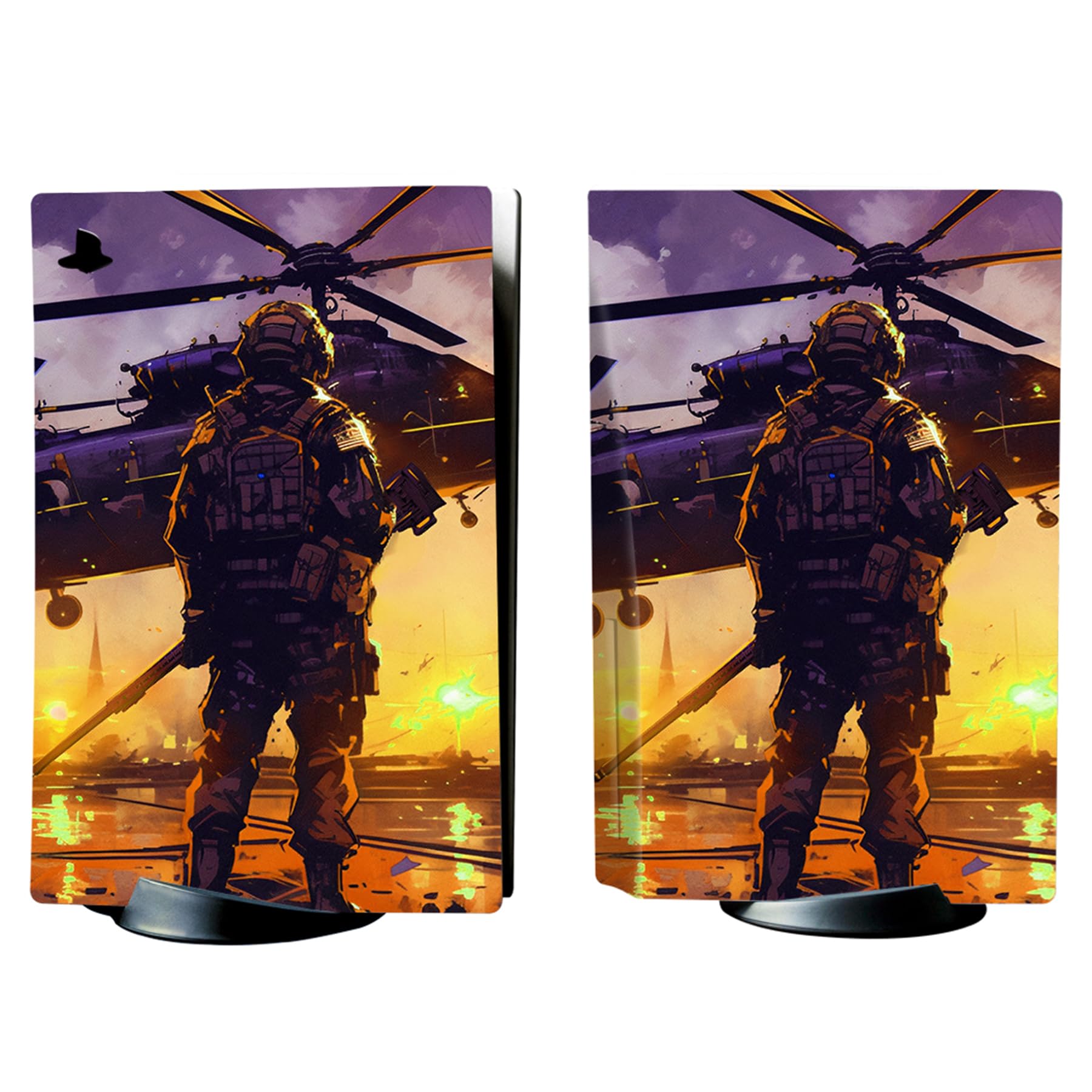playvital Autocollant Skin pour ps5 Manette,Sticker pour ps5 Console Disc Edition & Station de Charge & Casque & Télécommande-Aube Brisée