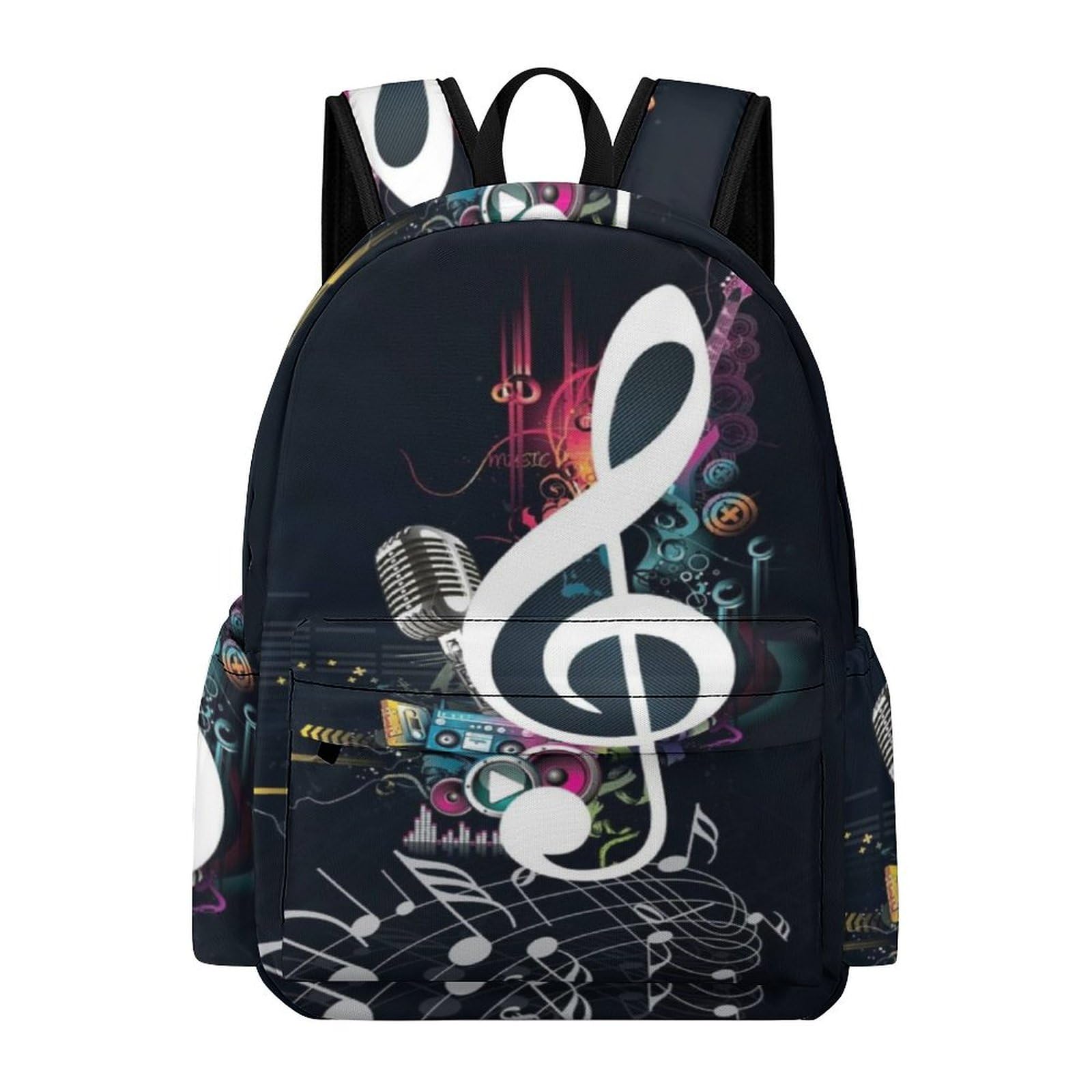 Rucksack, Noten-Musik-Rucksack, lässiger Tagesrucksack für Outdoor, Sport, Reisen, Musiknoten, 42x30x15cm
