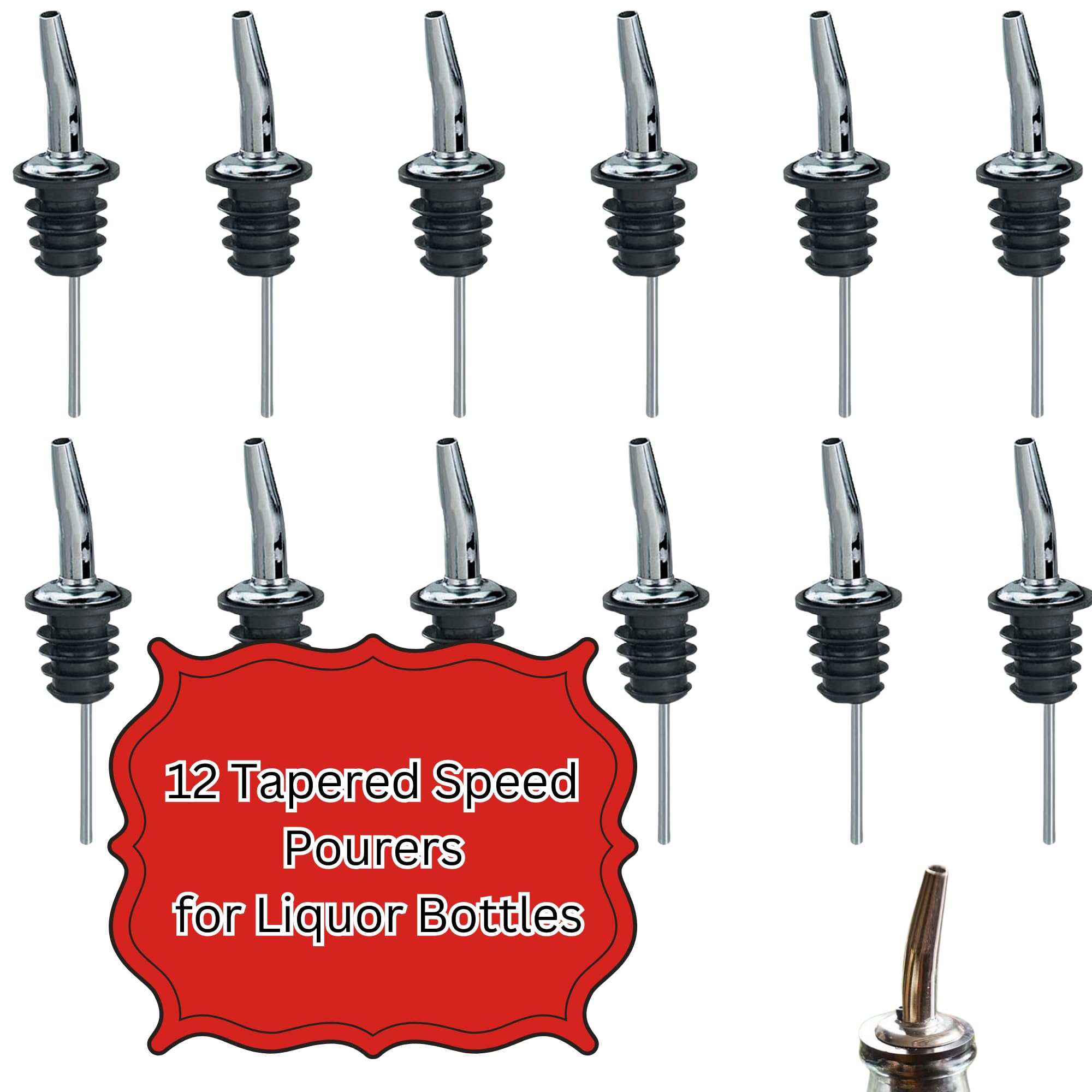 Wine Liquor Bottle Pourers by Tablecraft – Stainless Steel